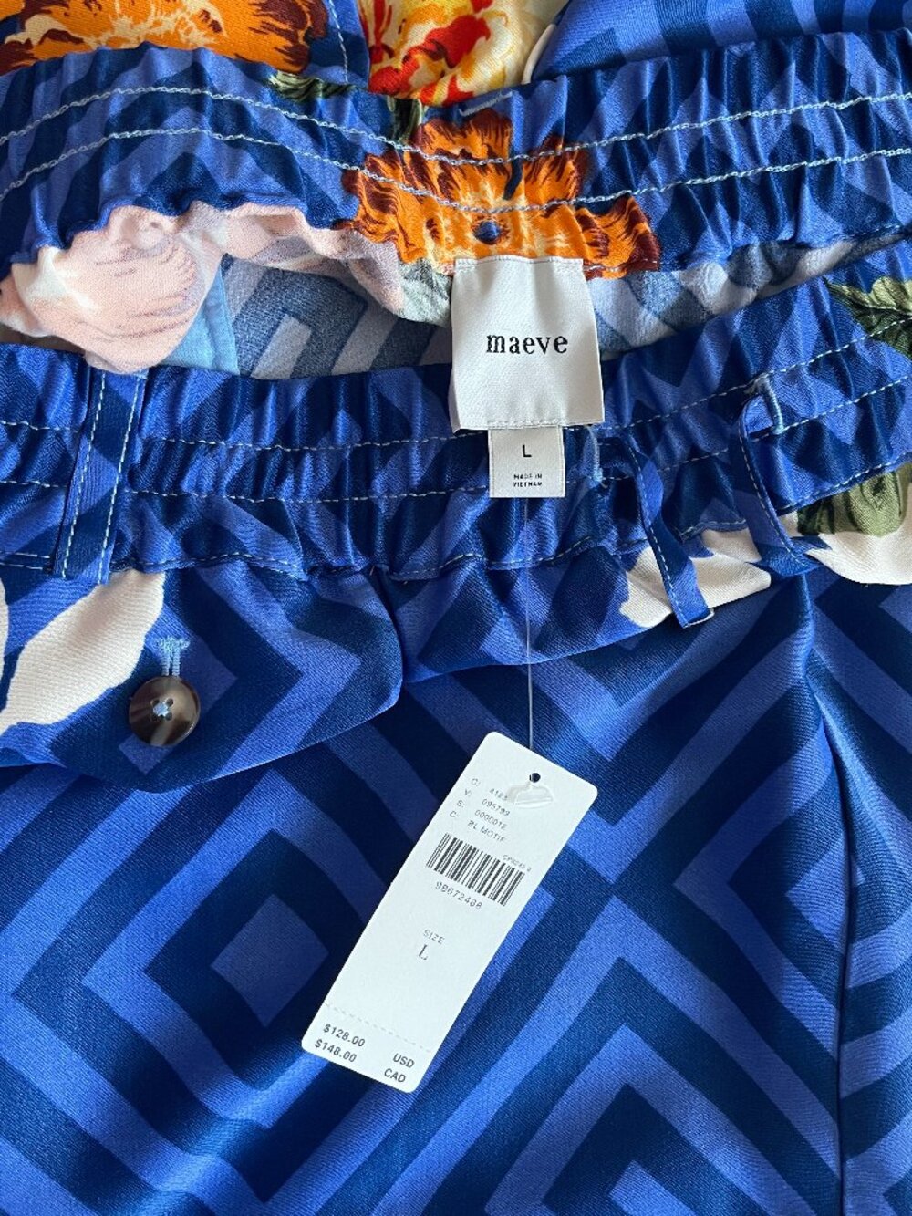 *NWT* Maeve Tropical Straight Leg Pull on Silk Pants Size Large Anthropologie - Picture 12 of 14